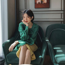 Load image into Gallery viewer, Deeptown Vintage Womens Shirts 2020 Elegant Women Blouses Autumn Fashion Button Up Shirt Solid Loose Long Sleeve Shirts Women