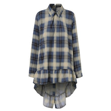 Load image into Gallery viewer, Celmia Women Asymmetrical Tops 2021 Fashion Solid Back Buttons Ruffles Shirts Long Sleeve Lapel Casual Blouses Ladies Blusas 5XL