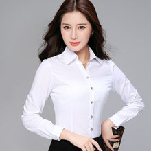 Load image into Gallery viewer, Women Tops And Blouses Office Lady Blouse Slim Shirts Women Blouses Plus Size Tops Casual Shirt Female Blusas
