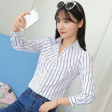 Load image into Gallery viewer, Women Tops And Blouses Office Lady Blouse Slim Shirts Women Blouses Plus Size Tops Casual Shirt Female Blusas
