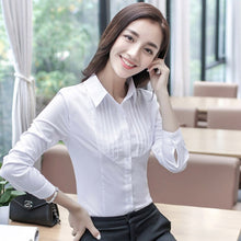 Load image into Gallery viewer, Women Tops And Blouses Office Lady Blouse Slim Shirts Women Blouses Plus Size Tops Casual Shirt Female Blusas
