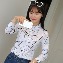 Load image into Gallery viewer, Women Tops And Blouses Office Lady Blouse Slim Shirts Women Blouses Plus Size Tops Casual Shirt Female Blusas
