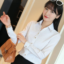 Load image into Gallery viewer, Women Tops And Blouses Office Lady Blouse Slim Shirts Women Blouses Plus Size Tops Casual Shirt Female Blusas
