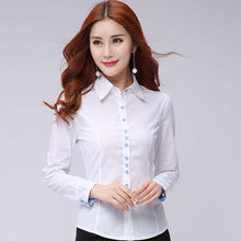 Load image into Gallery viewer, Women Tops And Blouses Office Lady Blouse Slim Shirts Women Blouses Plus Size Tops Casual Shirt Female Blusas
